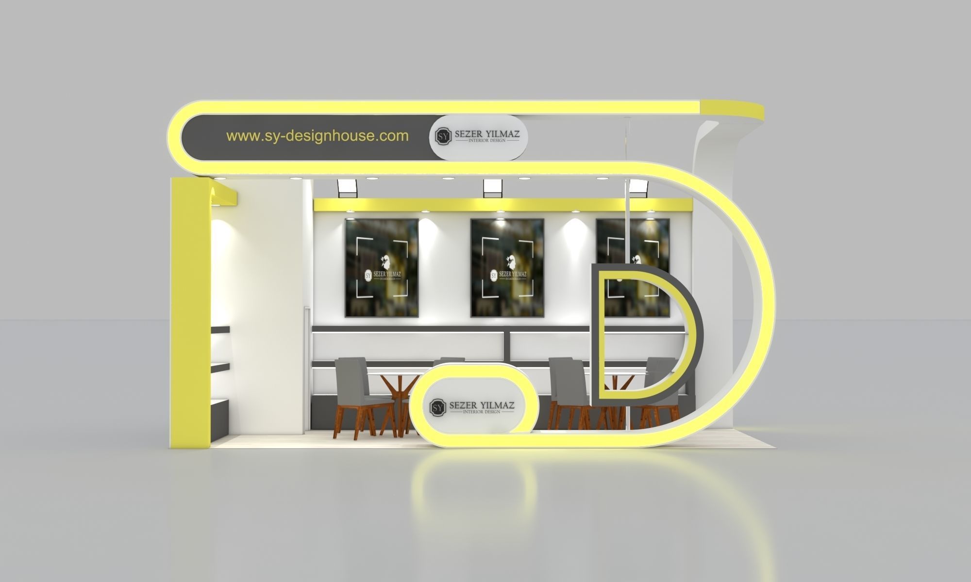 Exhibition Stall Size 8 m x 4 m  Height 366 cm 3D model_2