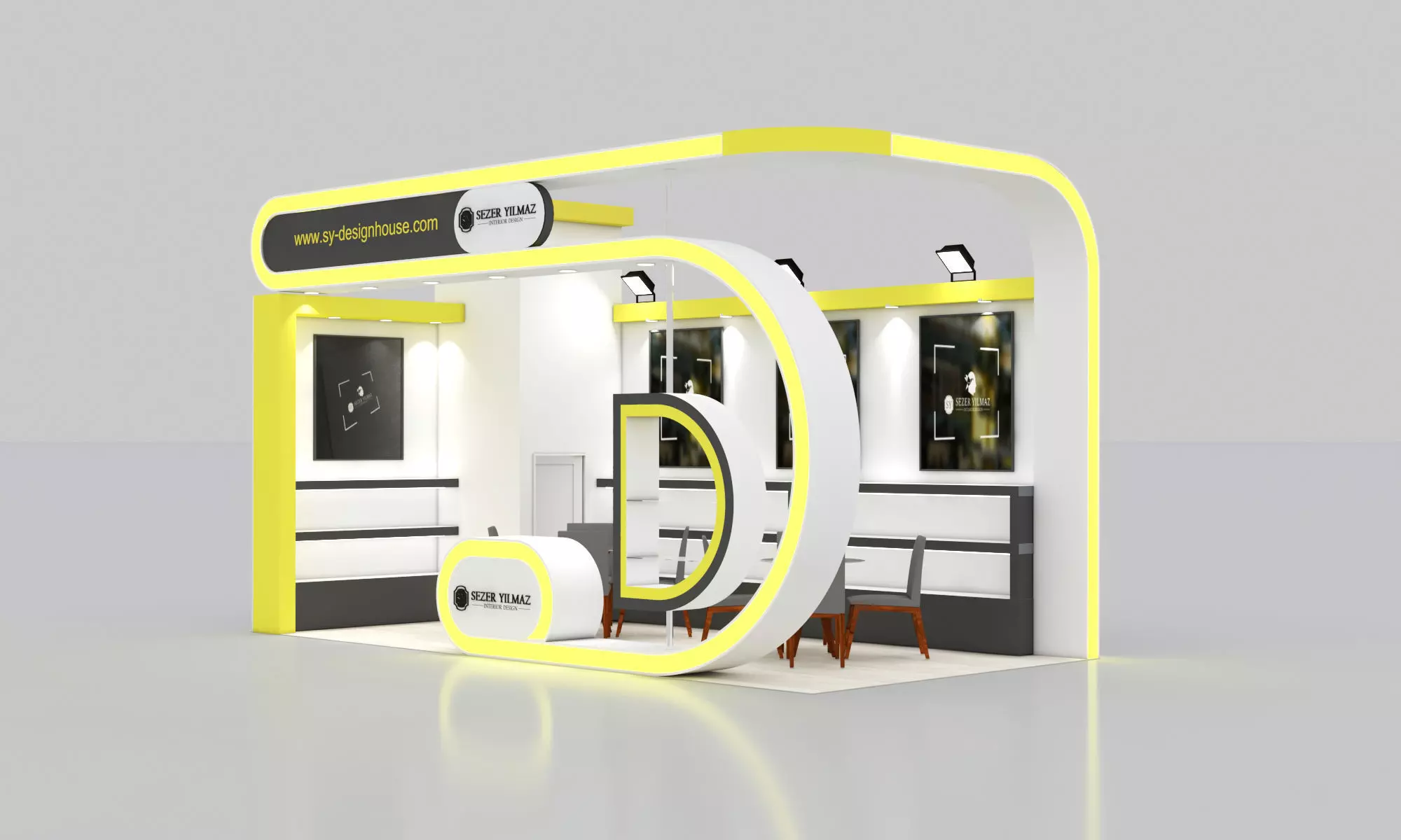 Exhibition Stall Size 8 m x 4 m  Height 366 cm 3D model_0