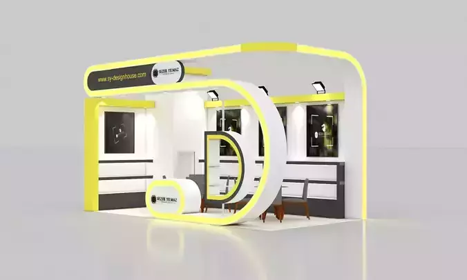 Exhibition Stall Size 8 m x 4 m  Height 366 cm 3D model