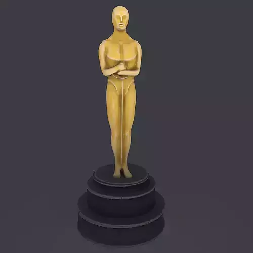 Stylized Oscar Statue Pbr Low-poly 3D model