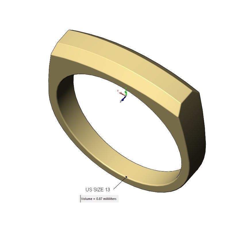 Rounded and chamfred sides rectangular signet US sizes 5to13 3D print model_10