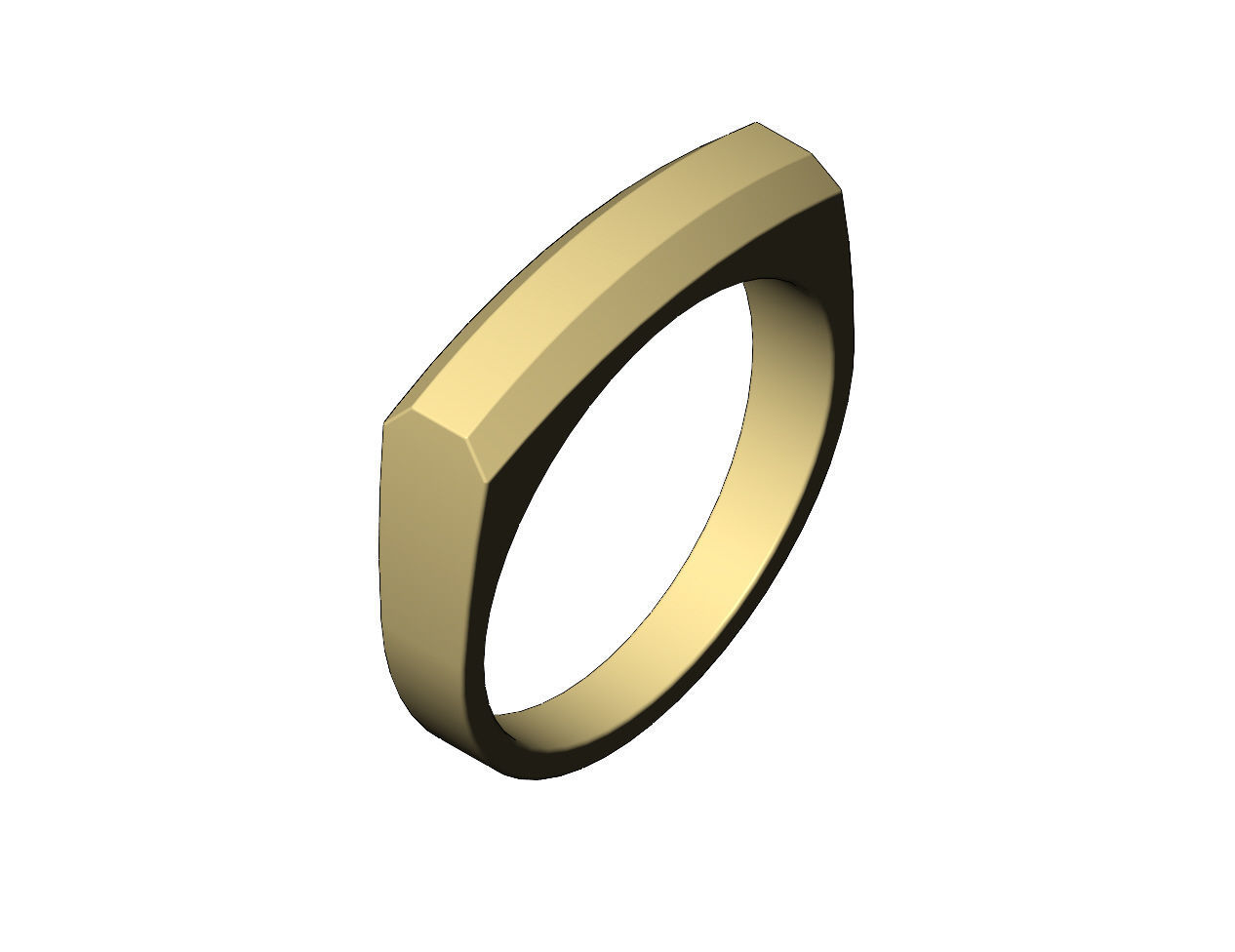 Rounded and chamfred sides rectangular signet US sizes 5to13 3D print model_8