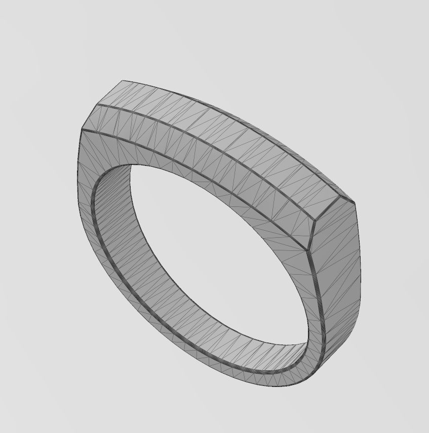 Rounded and chamfred sides rectangular signet US sizes 5to13 3D print model_17