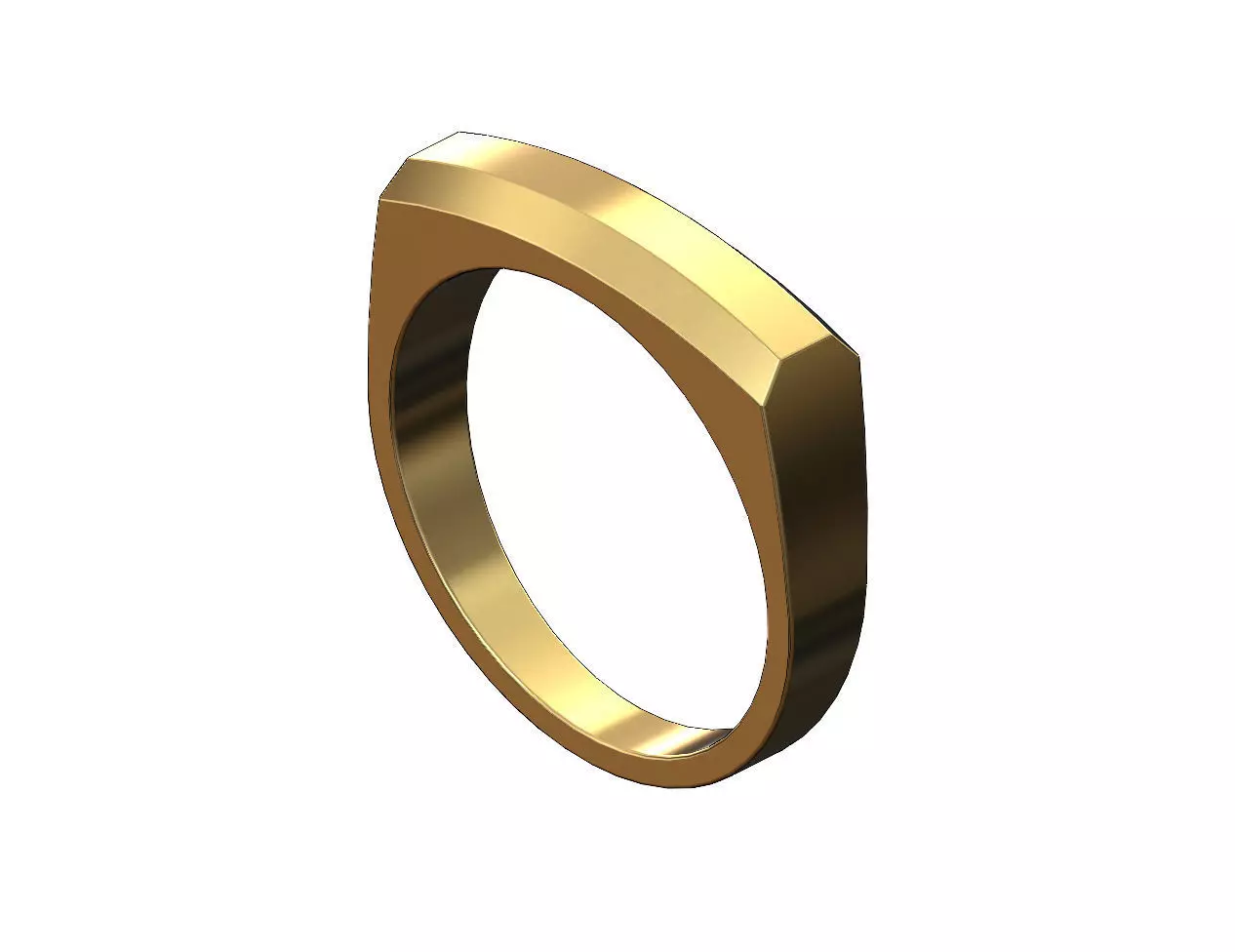 Rounded and chamfred sides rectangular signet US sizes 5to13 3D print model_0