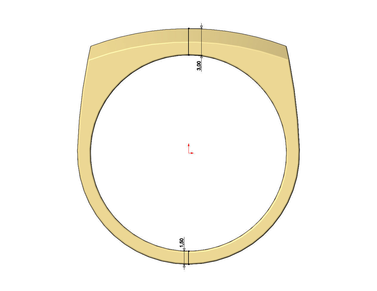 Rounded and chamfred sides rectangular signet US sizes 5to13 3D print model_6