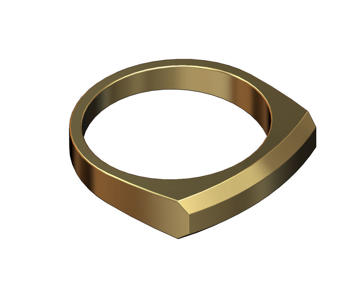 Rounded and chamfred sides rectangular signet US sizes 5to13 3D print model_3