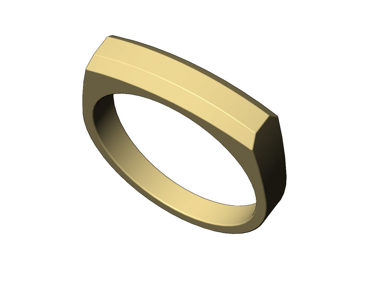 Rounded and chamfred sides rectangular signet US sizes 5to13 3D print model_5