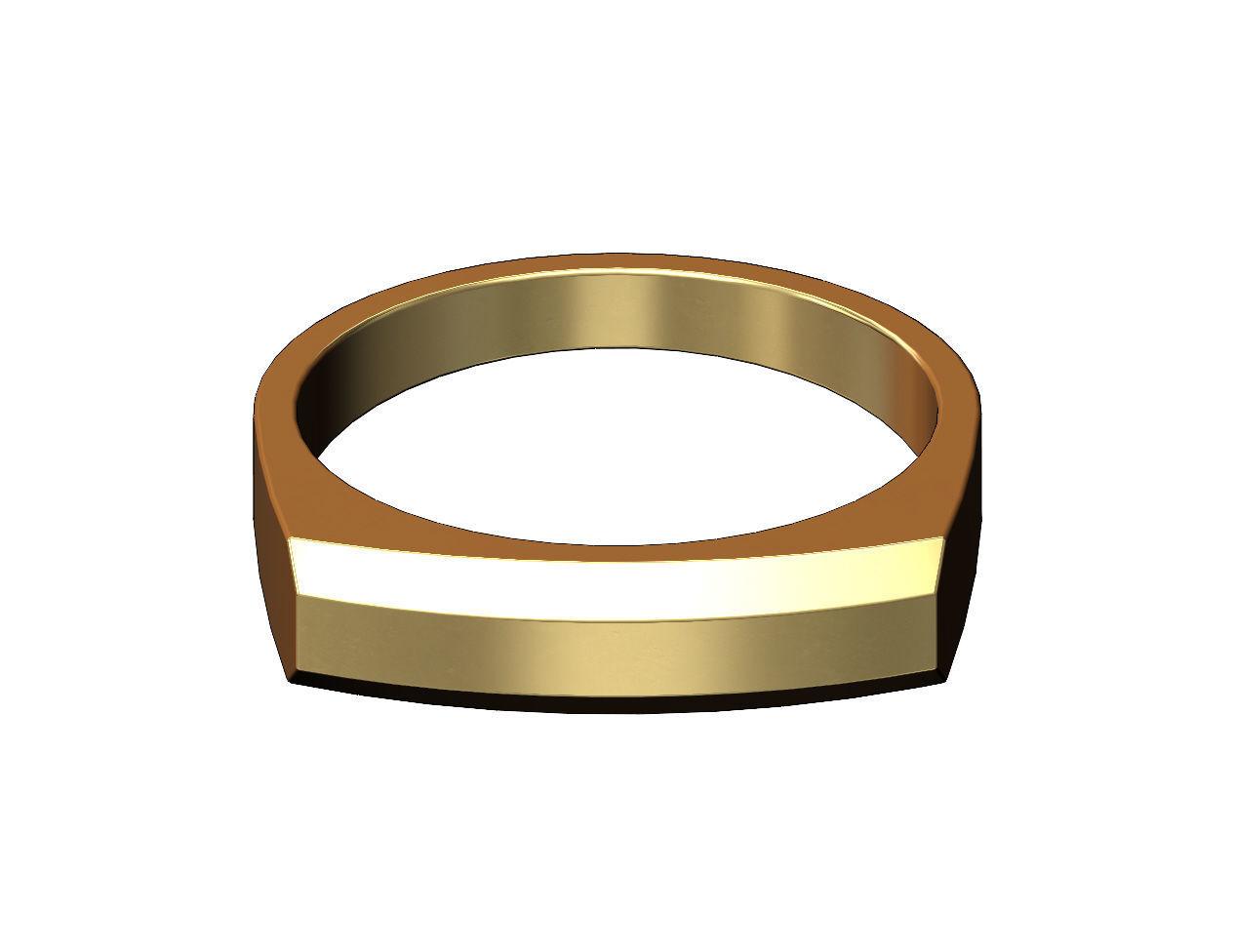 Rounded and chamfred sides rectangular signet US sizes 5to13 3D print model_4