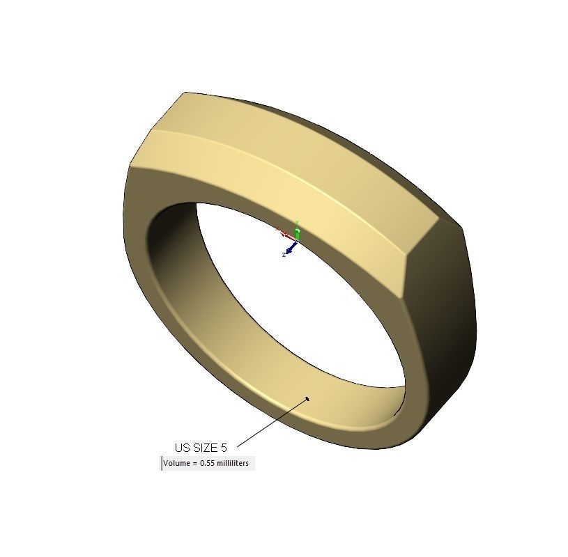 Rounded and chamfred sides rectangular signet US sizes 5to13 3D print model_14
