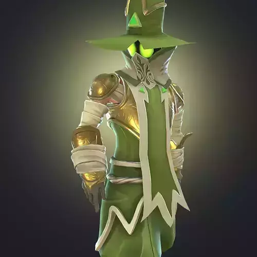Wizard stylized character Low-poly 3D model
