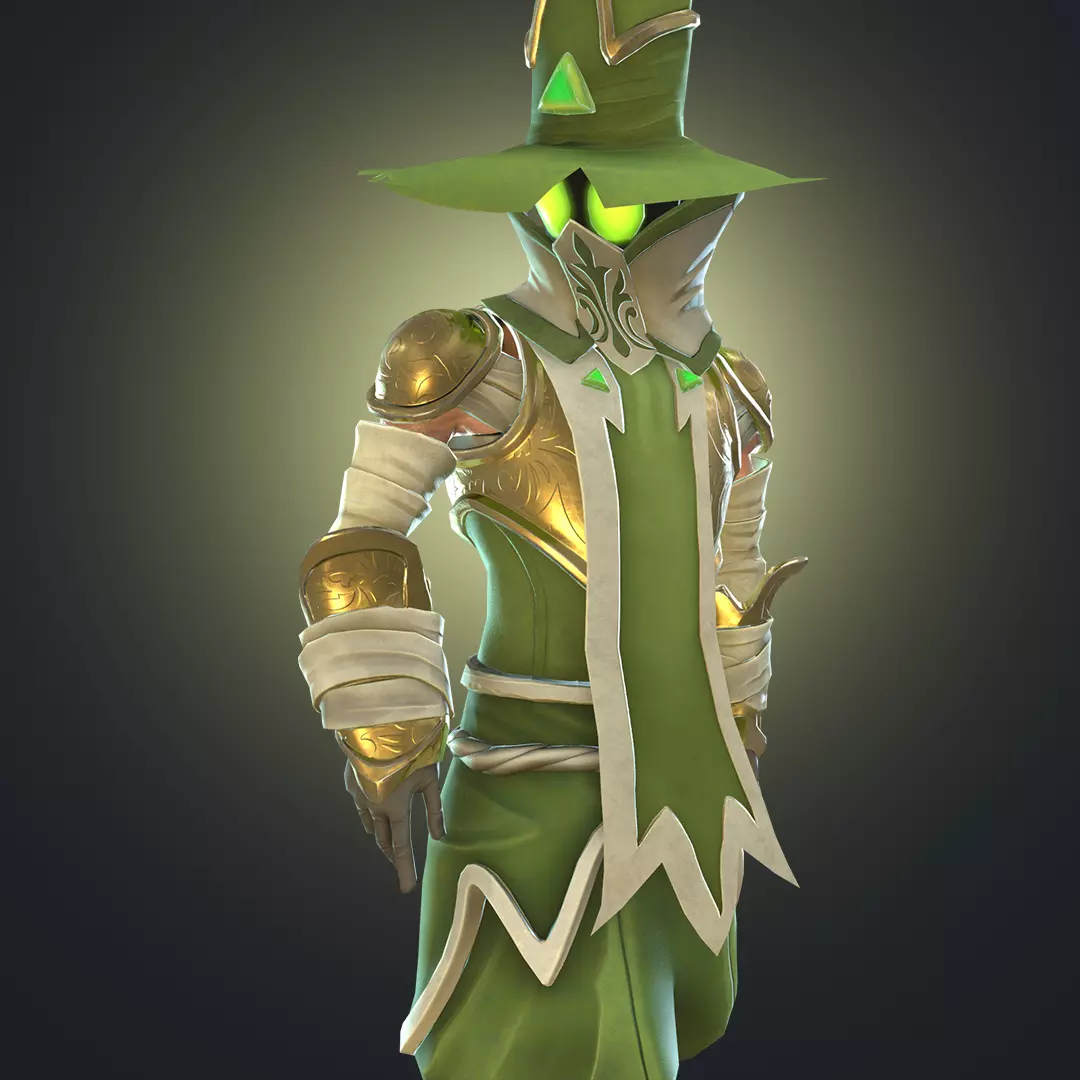Wizard stylized character Low-poly 3D model