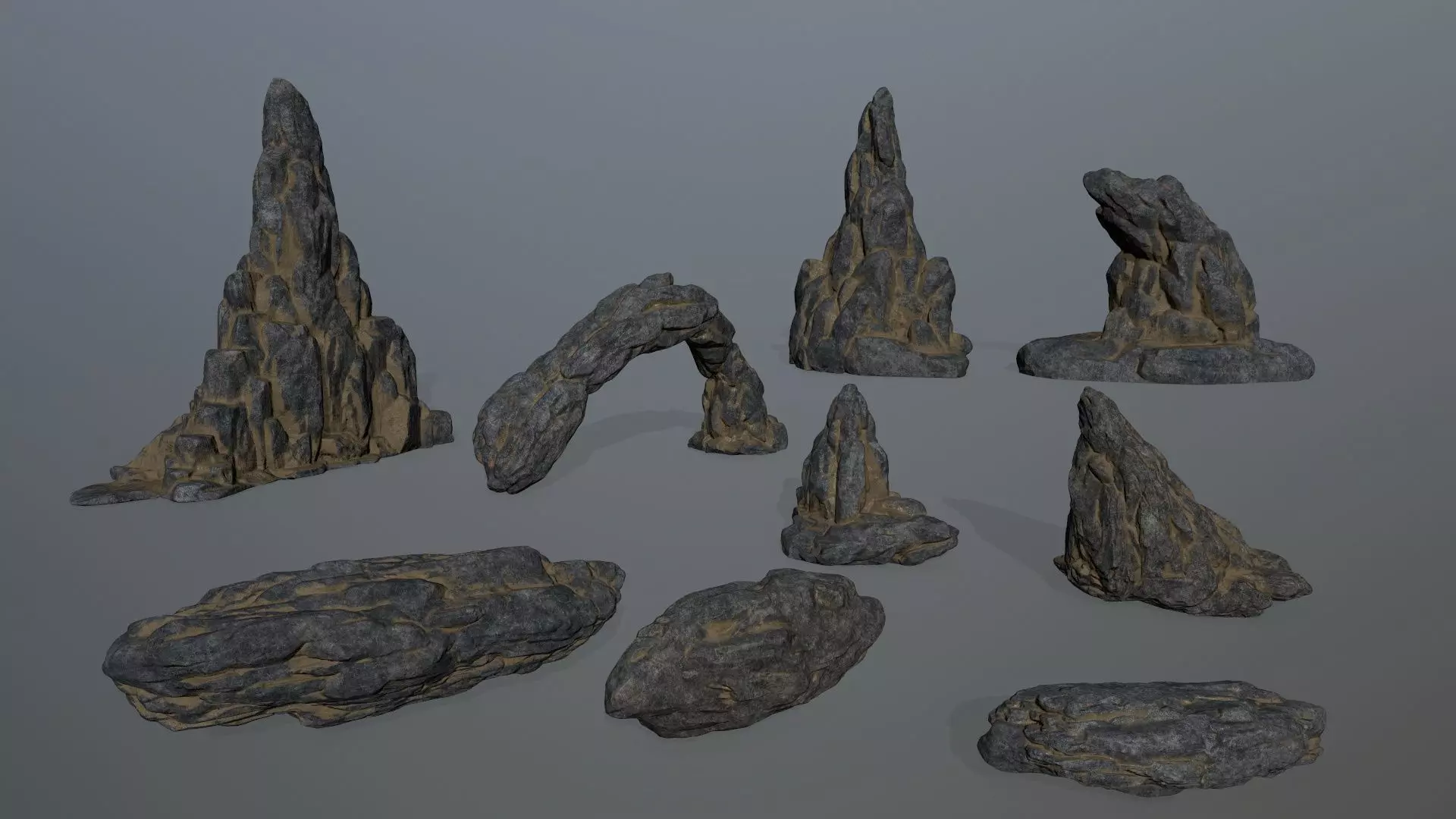 rocks rock arch with person Low-poly 3D model_0