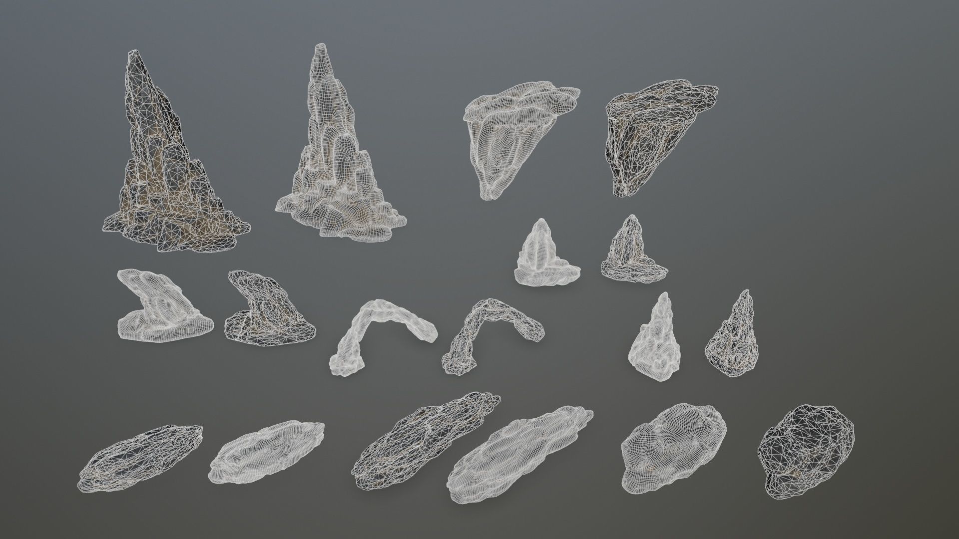 rocks rock arch with person Low-poly 3D model_25