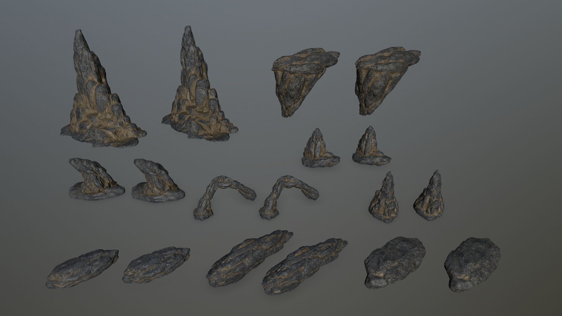 rocks rock arch with person Low-poly 3D model_24