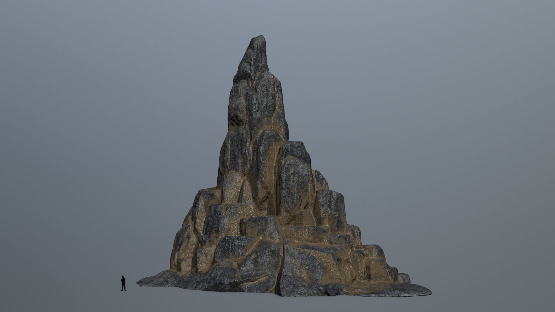 rocks rock arch with person Low-poly 3D model_1