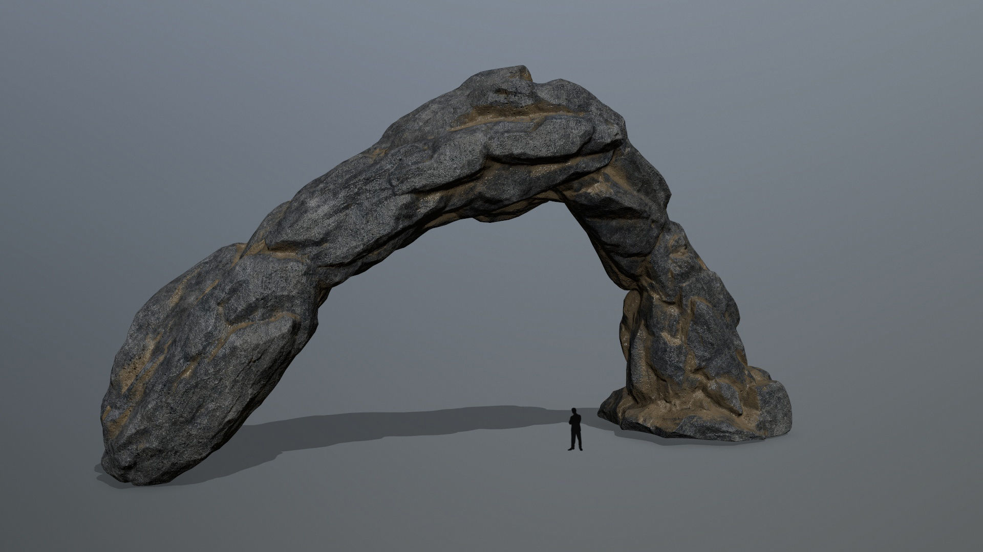rocks rock arch with person Low-poly 3D model_4