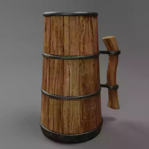 Wooden Mug 3D PBR Model