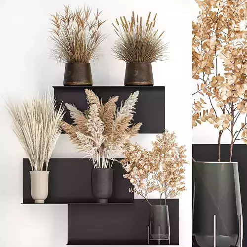 Collection of bouquets of dried flowers 207