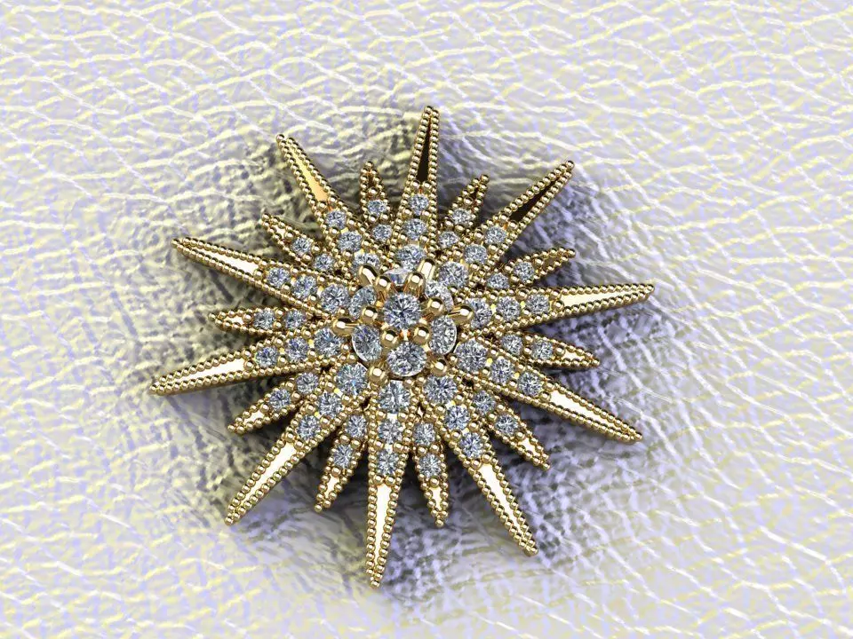 Pendant star  3D print model_0