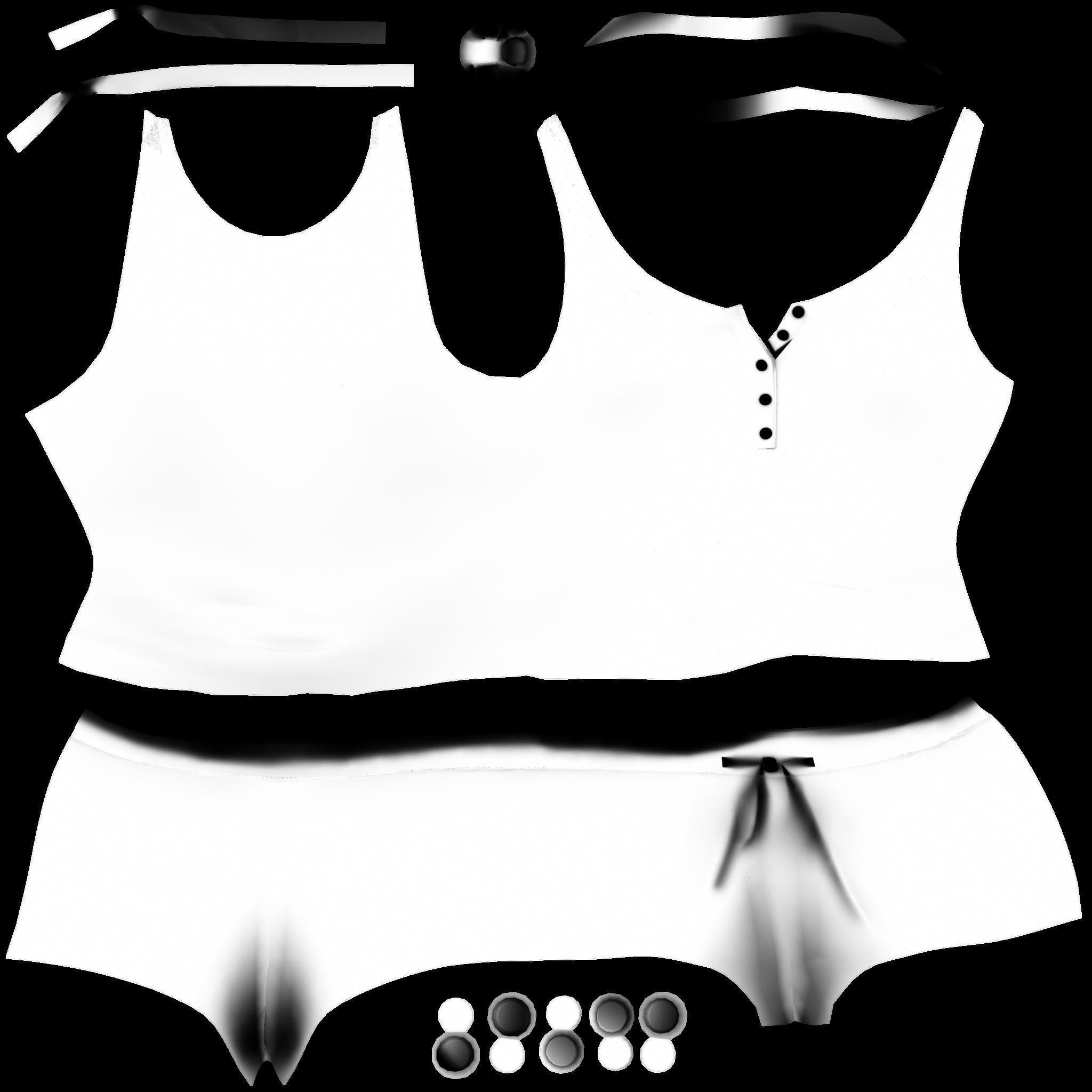 Short and Tank Pyjama Set Low-poly 3D model_11