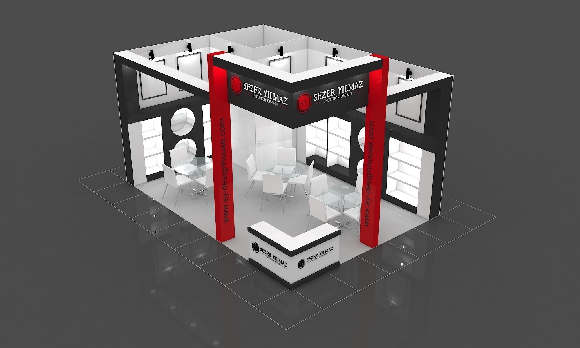 Exhibition Stall Size 7 m x 5 m  Height 450 cm 3D model_2