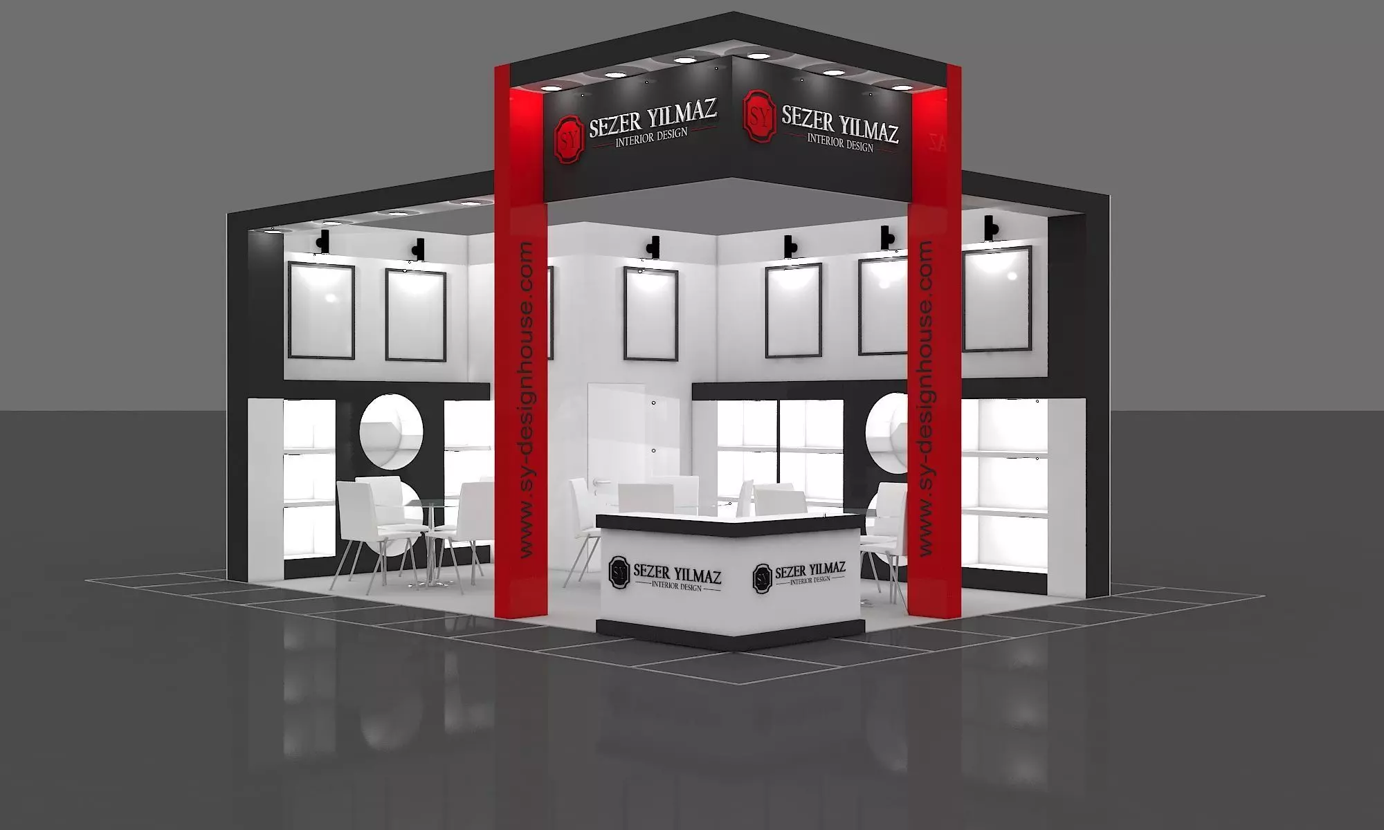 Exhibition Stall Size 7 m x 5 m  Height 450 cm 3D model_0
