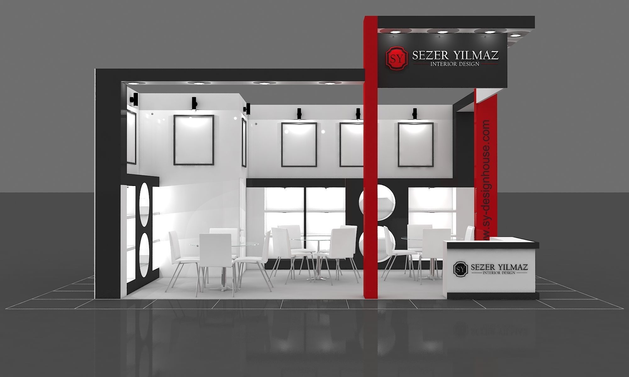 Exhibition Stall Size 7 m x 5 m  Height 450 cm 3D model_1