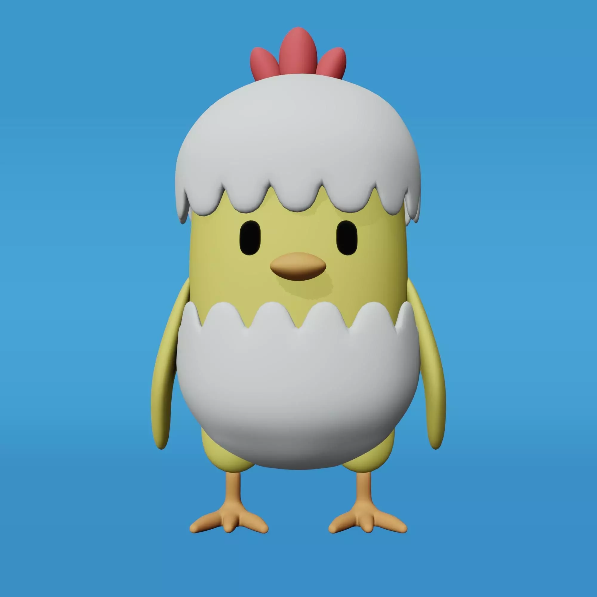 Chicken Egg Shell Low-poly 3D model_0