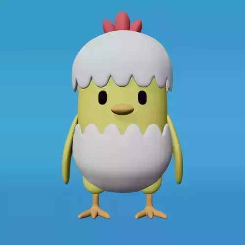 Chicken Egg Shell Low-poly 3D model