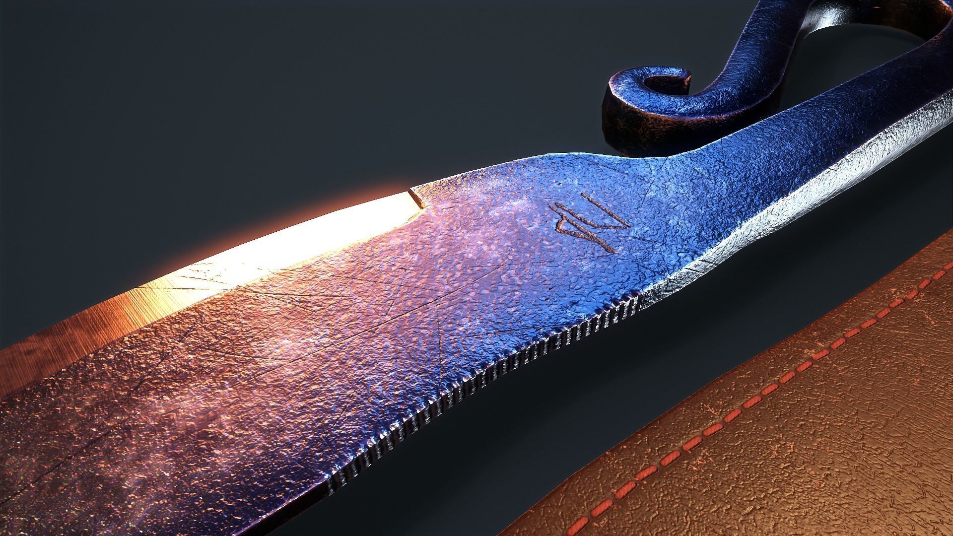 Viking Dagger Low-poly 3D model_6