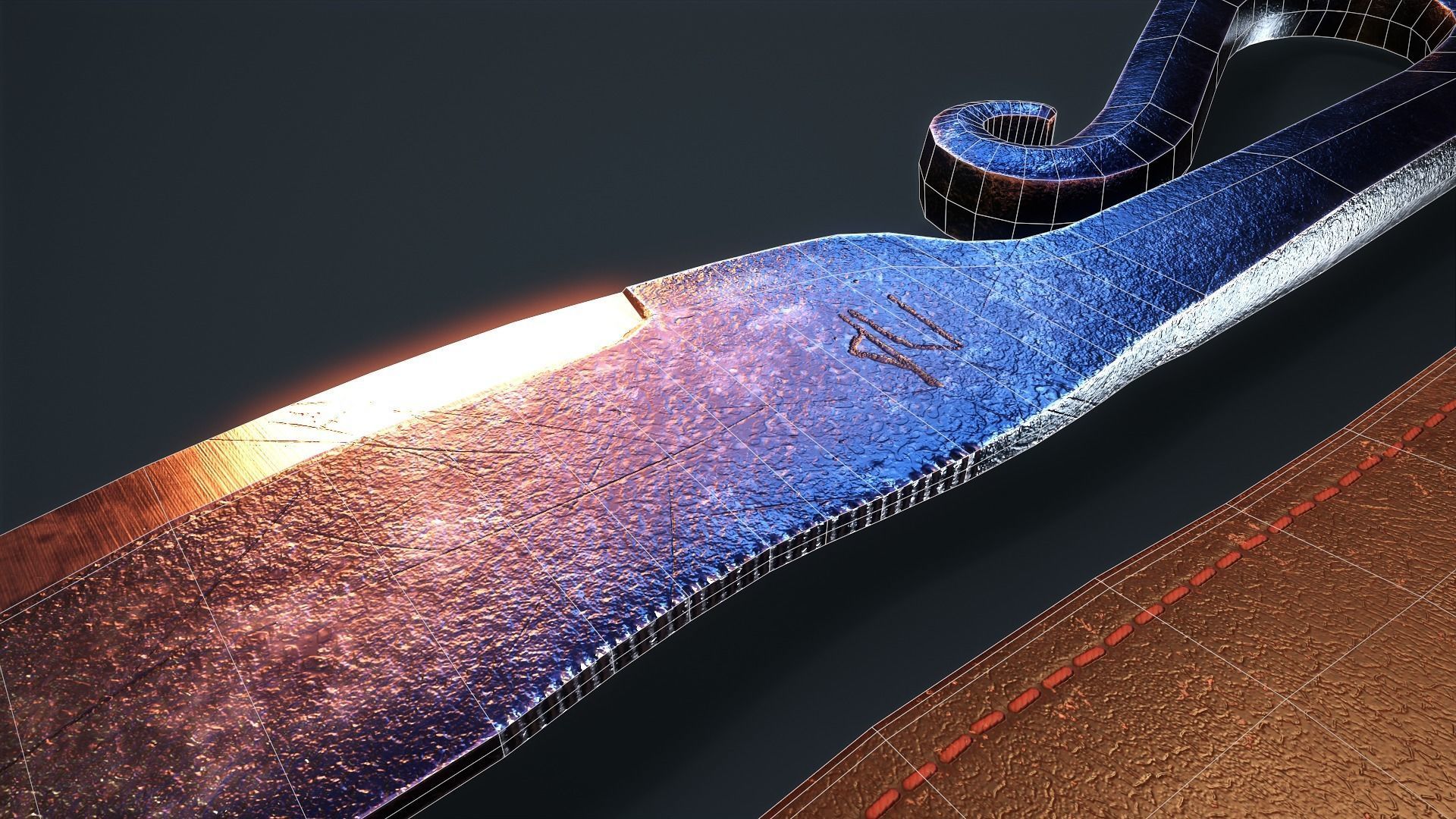 Viking Dagger Low-poly 3D model_13