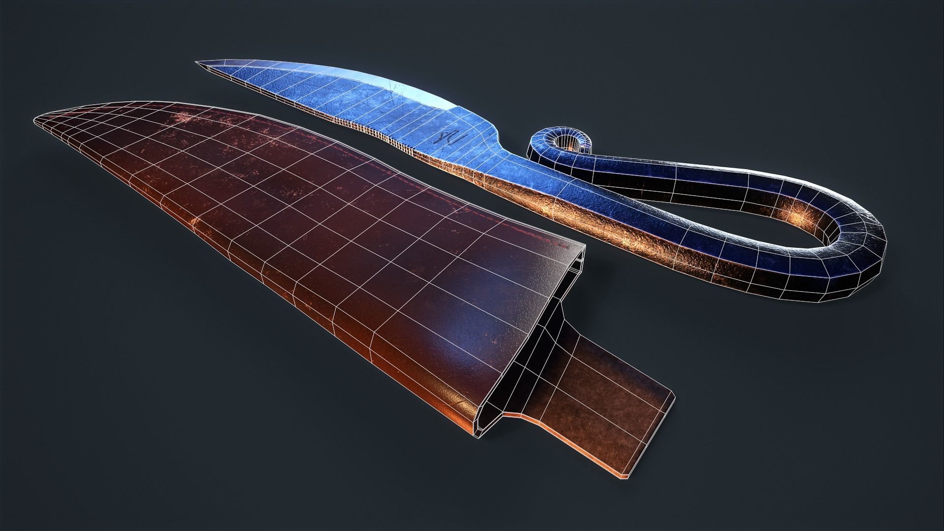 Viking Dagger Low-poly 3D model_9