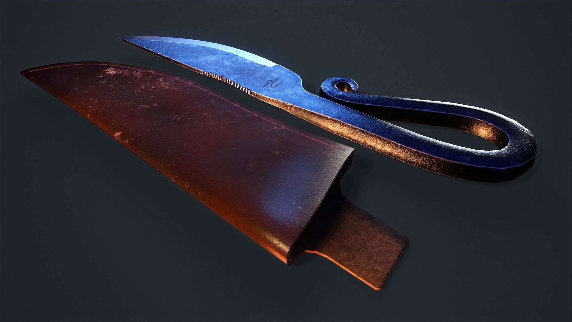 Viking Dagger Low-poly 3D model_2