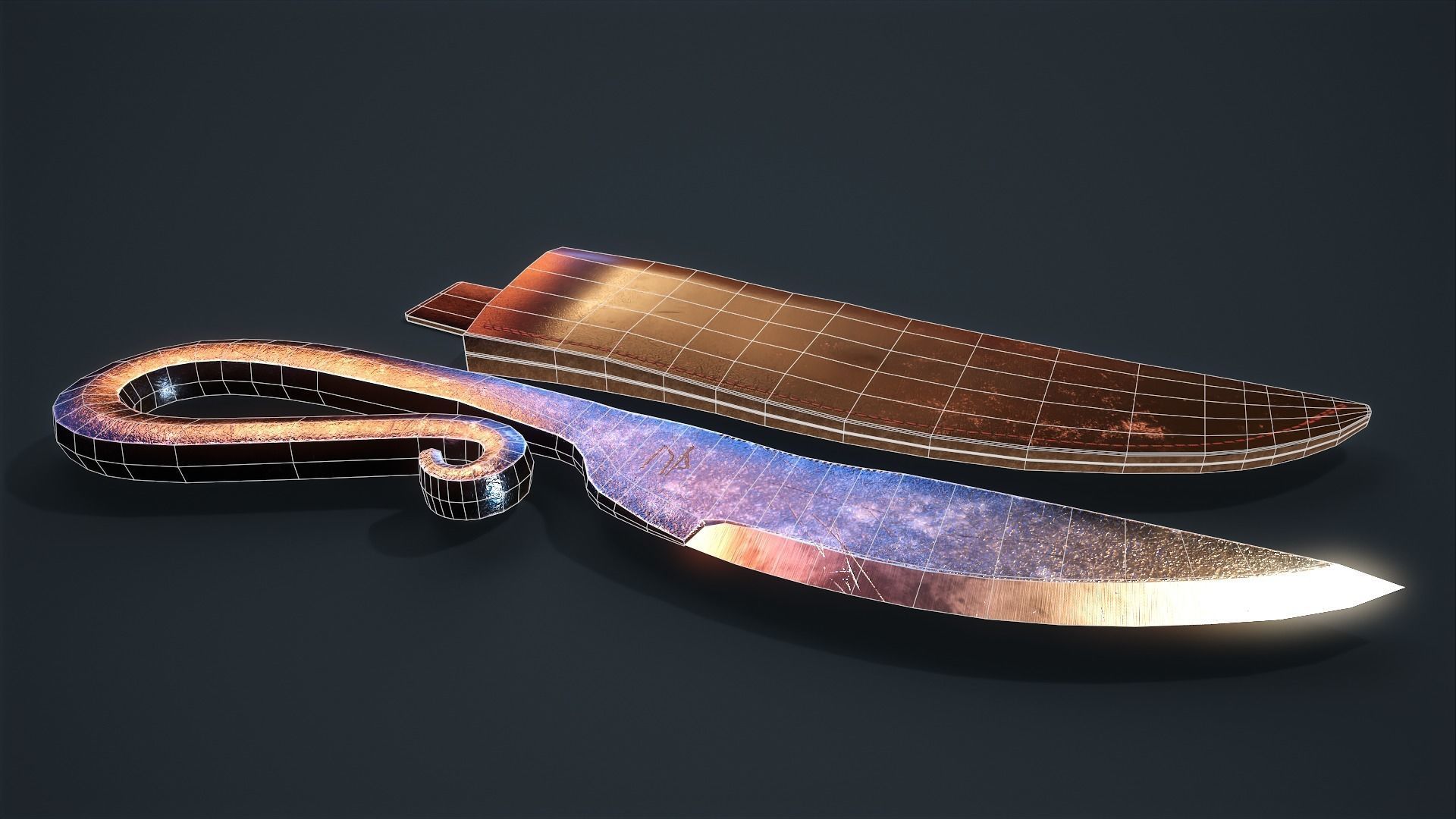 Viking Dagger Low-poly 3D model_7