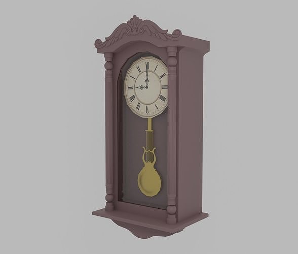 Wall clock Low-poly 3D model