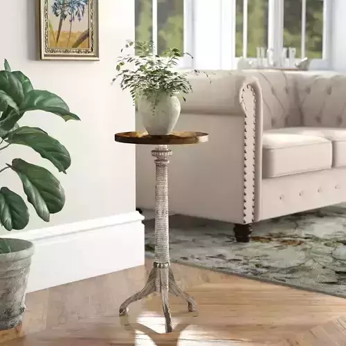 Kadine Round Pedestal Plant Stand Tall Table