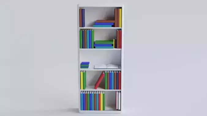 Bookcase Low-poly 3D model