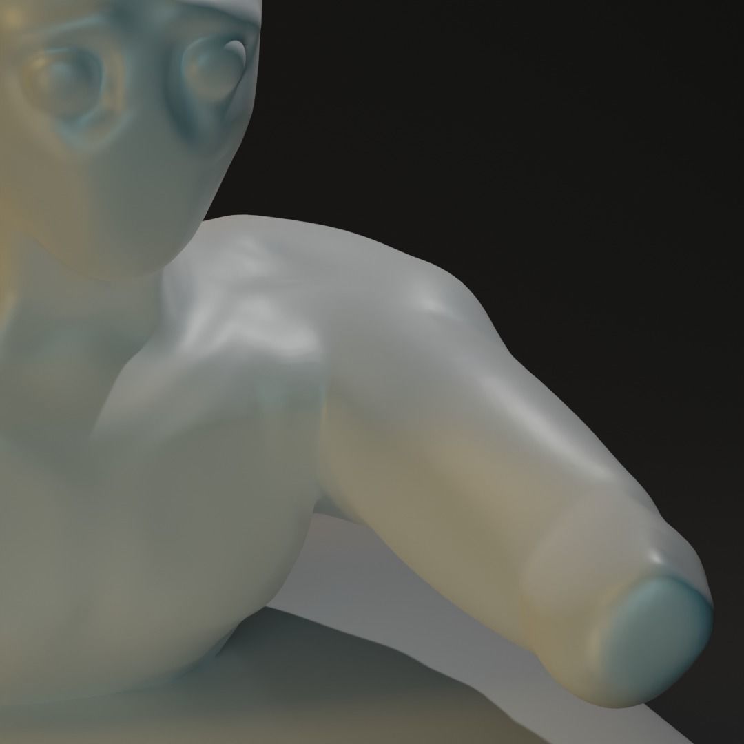 Alien sculpture 3D model_2