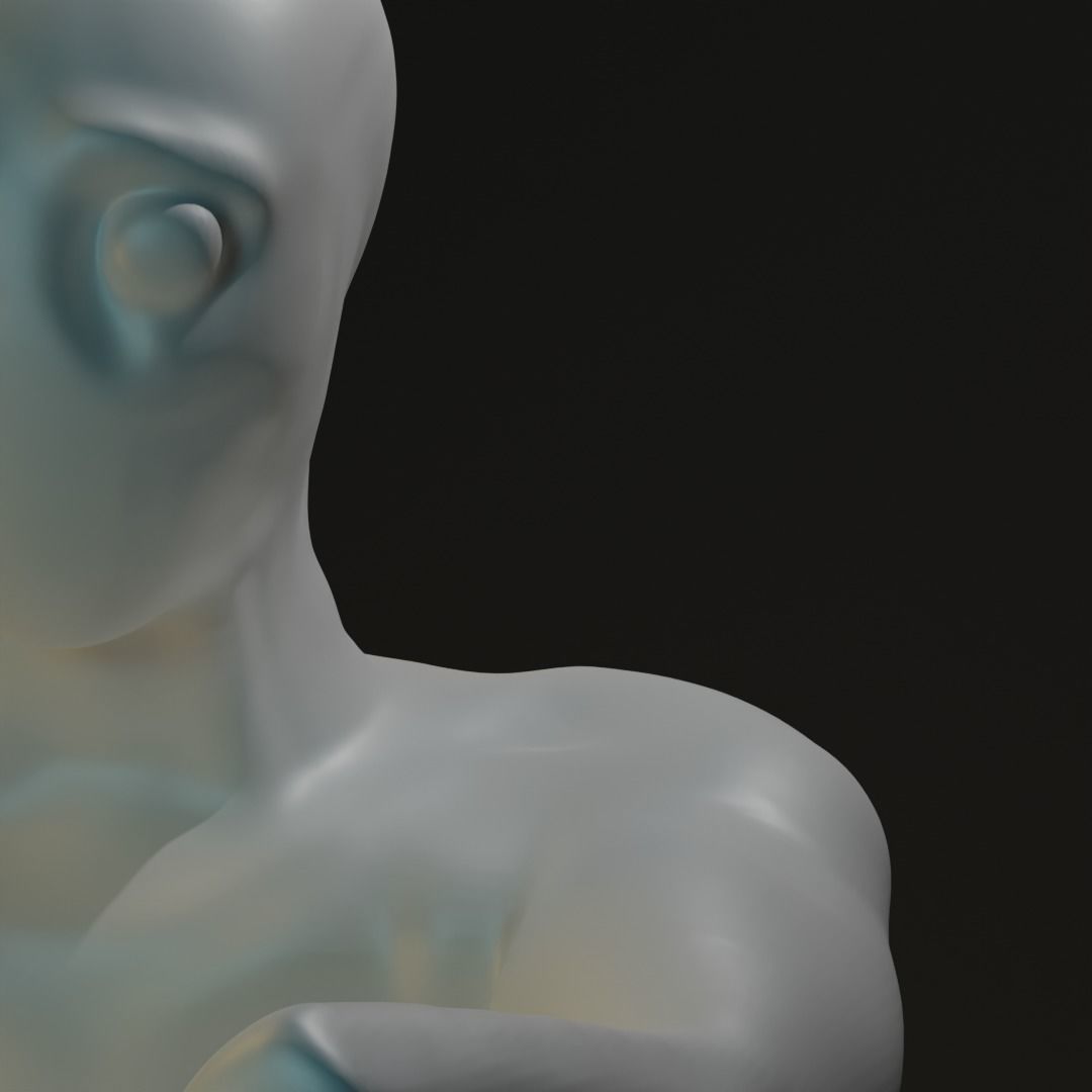 Alien sculpture 3D model_1