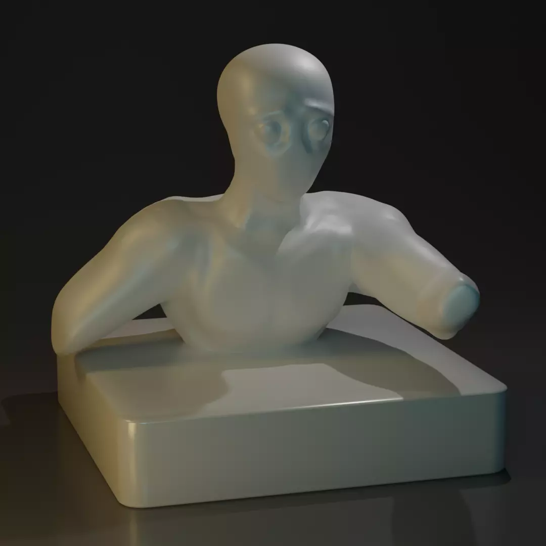 Alien sculpture 3D model_0