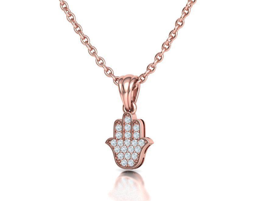Small Hamsa Hand Pendant Necklace Two Sizes  3dmodel 3D print model_26