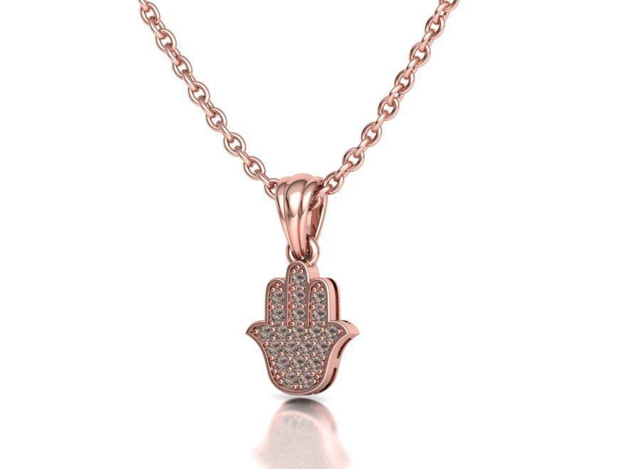 Small Hamsa Hand Pendant Necklace Two Sizes  3dmodel 3D print model_28