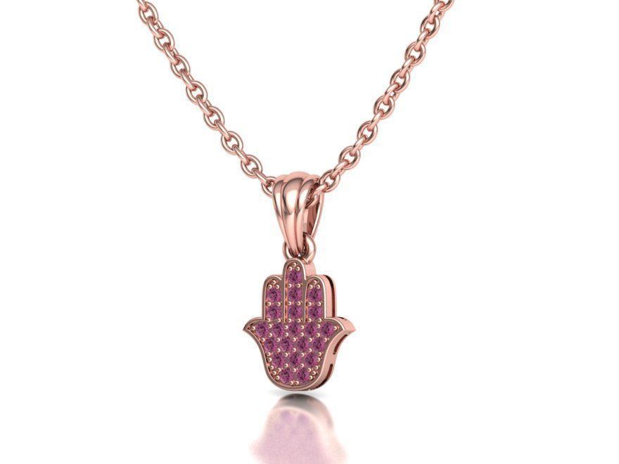 Small Hamsa Hand Pendant Necklace Two Sizes  3dmodel 3D print model_29