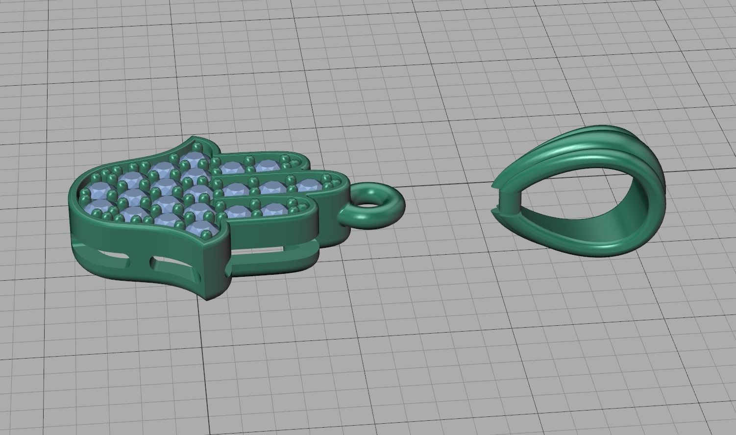 Small Hamsa Hand Pendant Necklace Two Sizes  3dmodel 3D print model_23