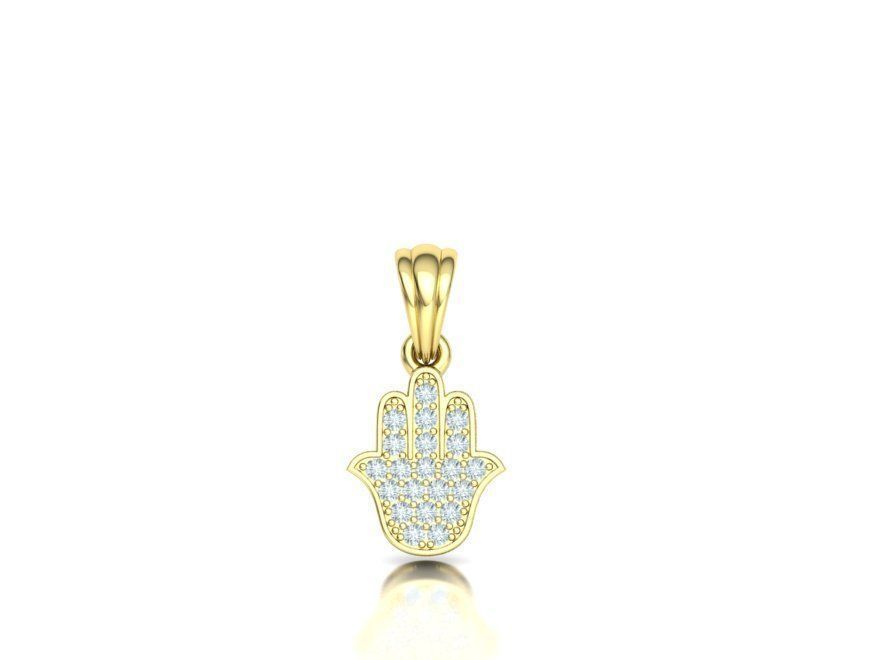 Small Hamsa Hand Pendant Necklace Two Sizes  3dmodel 3D print model_40