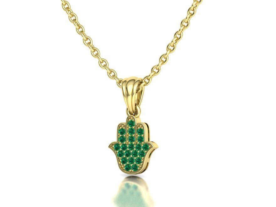 Small Hamsa Hand Pendant Necklace Two Sizes  3dmodel 3D print model_35