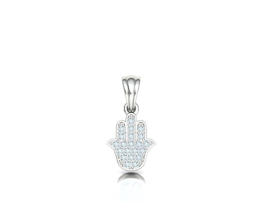 Small Hamsa Hand Pendant Necklace Two Sizes  3dmodel 3D print model_39