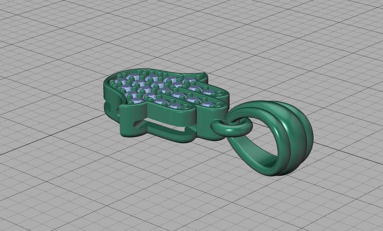 Small Hamsa Hand Pendant Necklace Two Sizes  3dmodel 3D print model_22