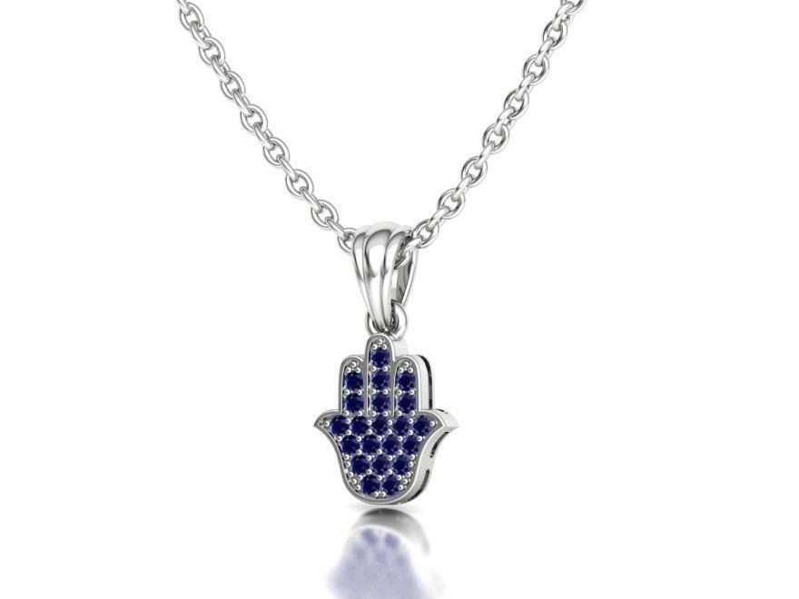 Small Hamsa Hand Pendant Necklace Two Sizes  3dmodel 3D print model_31