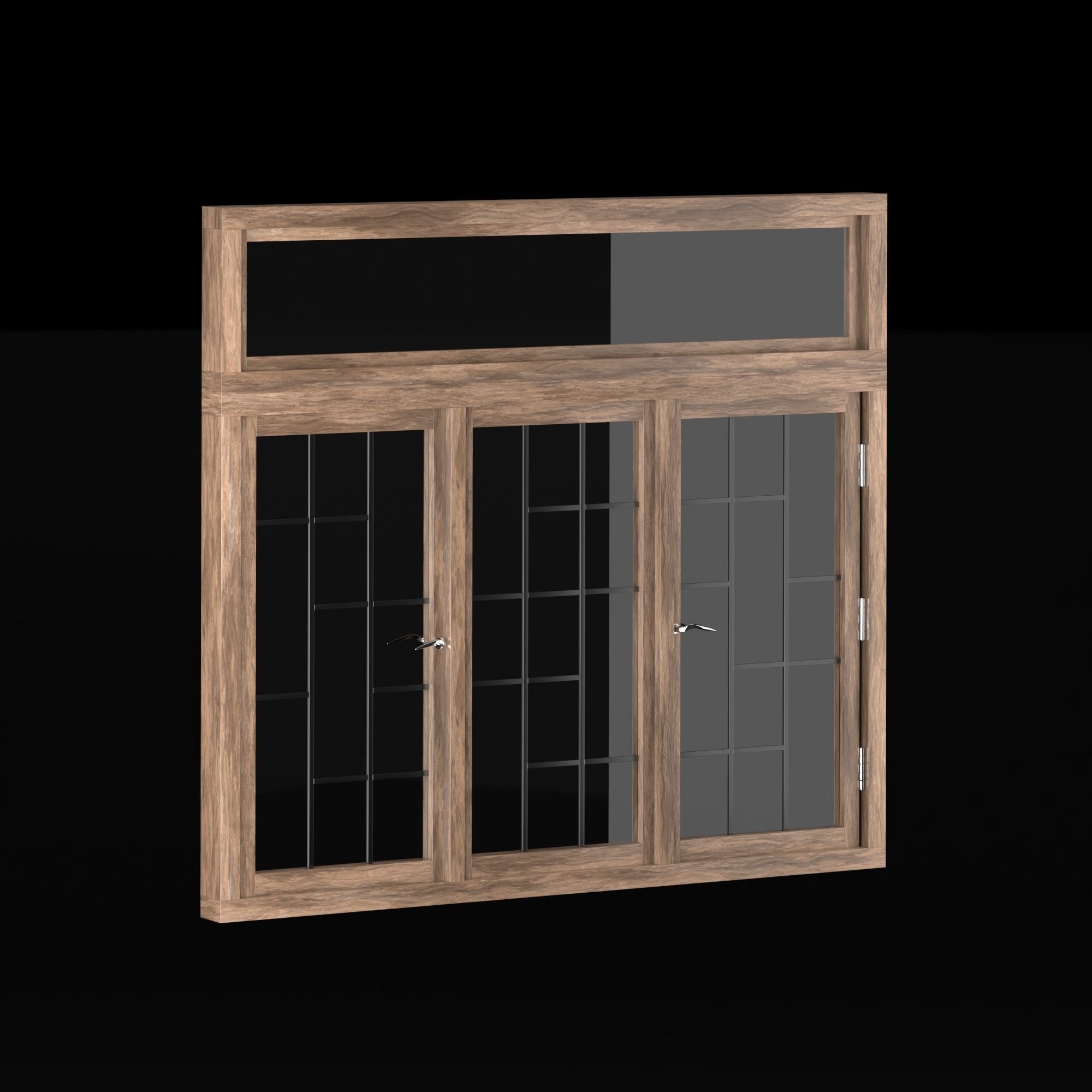 Modern Wooden windows 3D model_3